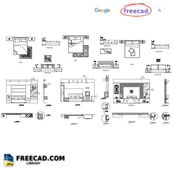 Bedroom Interior Detailed Autocad Blocks In Format Dwg Model Free My   Bedroom Interior Detailed Dwg Autocad 600x600 