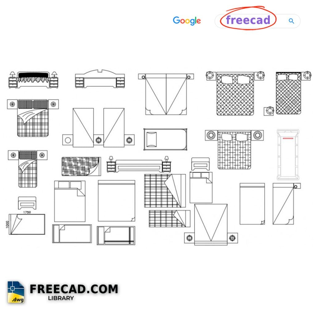 Drawing of bedroom bed elevation DWG 2D | Download Library AutoCAD