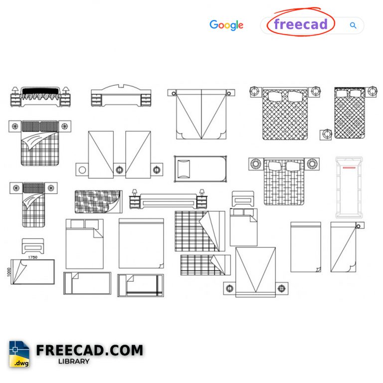 Drawing of bedroom bed elevation DWG 2D | Download Library AutoCAD