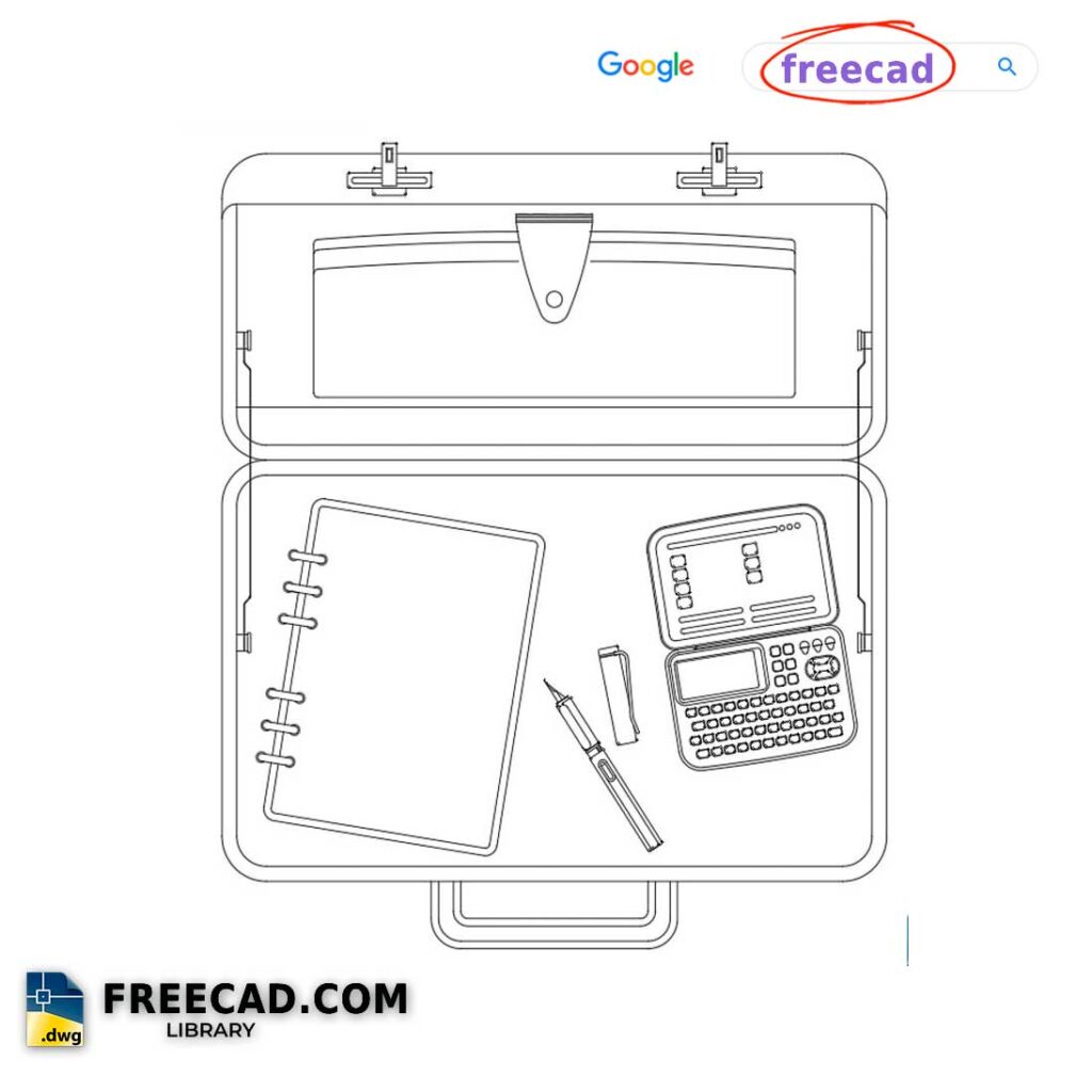 Suitcase in 2D DWG file | Download Library AutoCAD Free